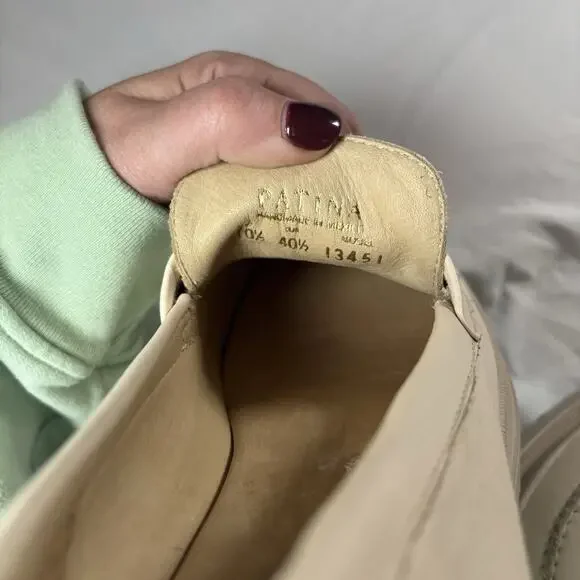 Portland Leather Patina Zoe Chunky Loafer in Bone White Size US 10.5 - Picture 4 of 5